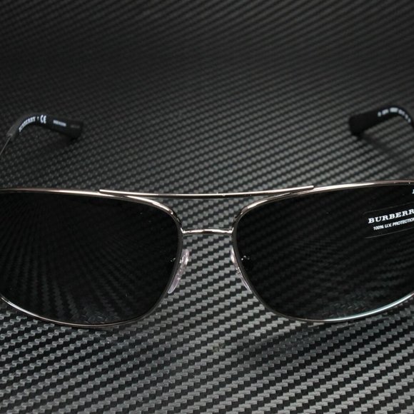 Burberry 63mm Gunmetal Men's Sunglasses - Picture 2 of 5